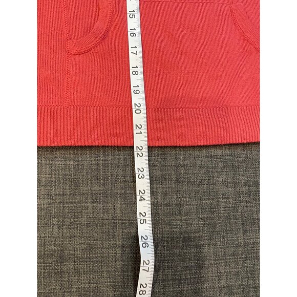 A.L.C. Red Acrylic Womens Sweater Size L Front Pockets Raglan Sleeves - Picture 6 of 8